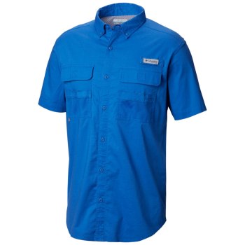 Columbia Muške Košulje - PFG Half Moon Short Sleeve Plave | VYKX-24719